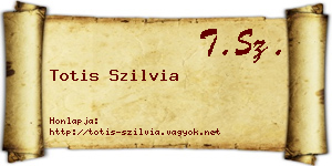 Totis Szilvia névjegykártya